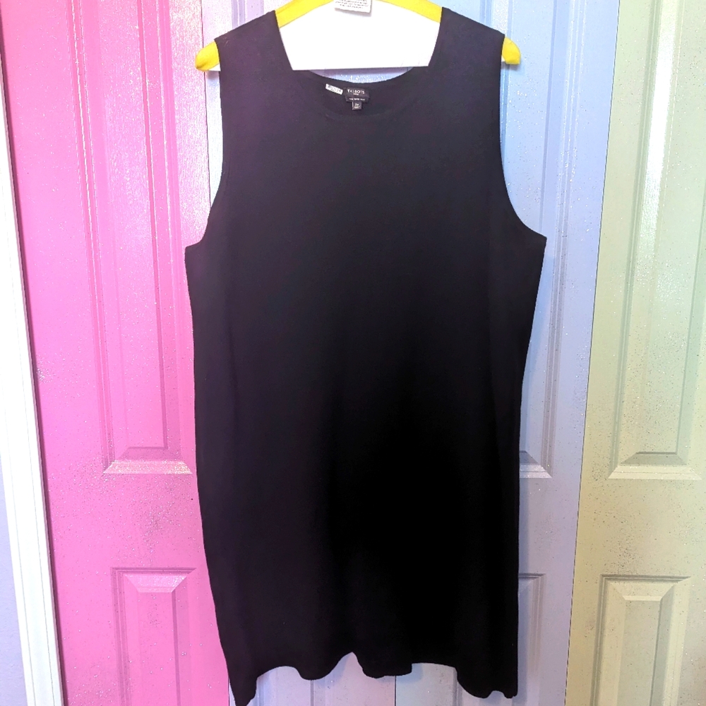 Talbots plus size genuine merino wool black sleeveless dress